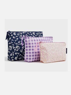 NWT J.Crew Factory Zip Pouches Set of 3 🩷💜